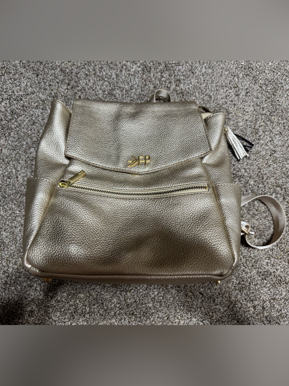 Freshly Picked Metallic Gold Diaper Backpack